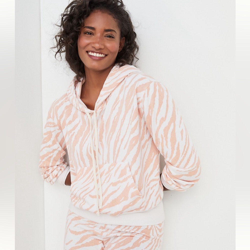 Sundry Erin Zebra-Striped Hoodie